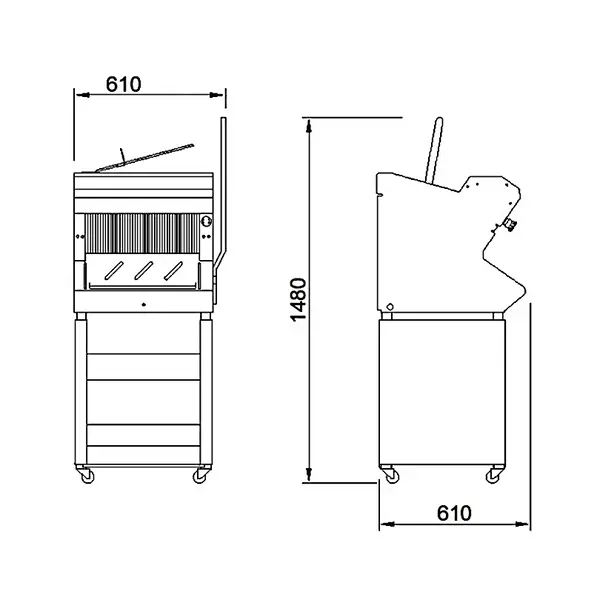 Broodsnijmachine | S4-SERIES | Brood 420x300mm | Div. Snijdikten | Handmatig | 0.75kW (230V) | Optioneel Onderstel | 610x610x810(h)mm