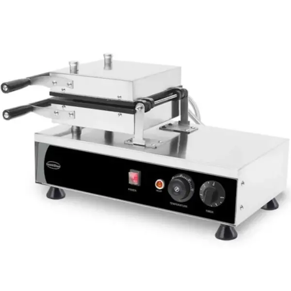 Wafelijzer | Enkel | Brusselse Wafels (167x102x28mm) | 1.2kW (230V) | Draaibaar | Timer | 605x280x250(h)mm