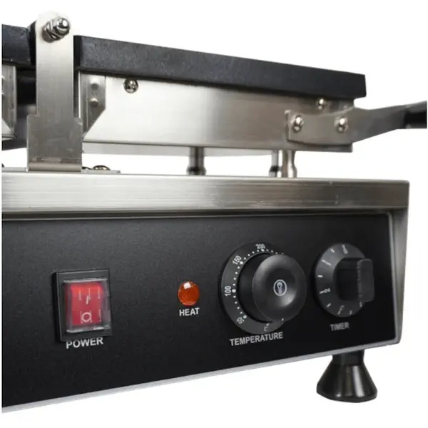 Wafelijzer | Enkel | Brusselse Wafels (167x102x28mm) | 1.2kW (230V) | Draaibaar | Timer | 605x280x250(h)mm
