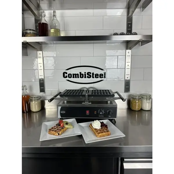 Wafelijzer | Enkel | Brusselse Wafels (167x102x28mm) | 1.2kW (230V) | Draaibaar | Timer | 605x280x250(h)mm