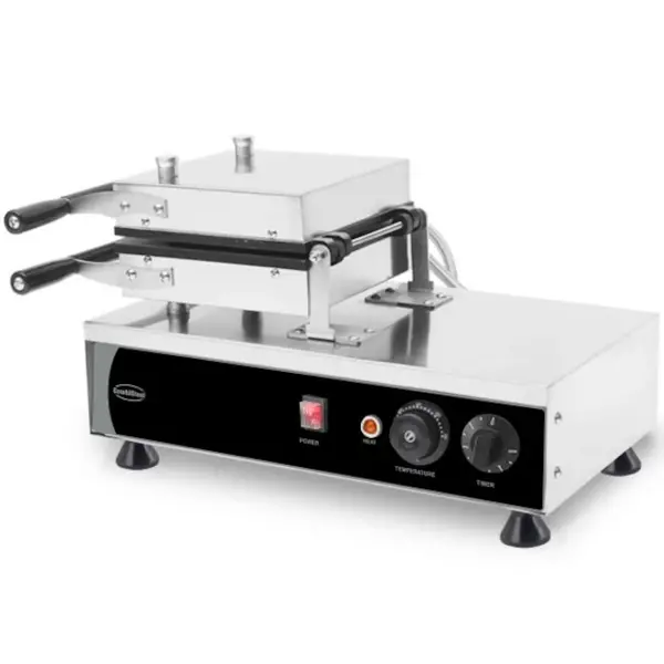 Wafelijzer | Enkel | Brusselse Wafels (88x88x26mm) | 1.2kW (230V) | Draaibaar | Timer | 605x280x250(h)mm