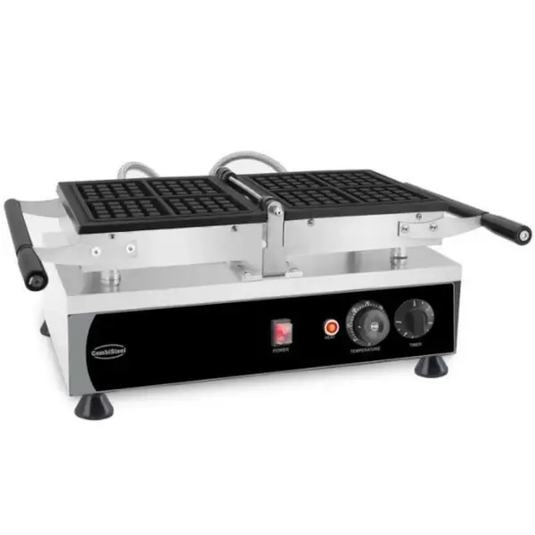Wafelijzer | Enkel | Brusselse Wafels (88x88x26mm) | 1.2kW (230V) | Draaibaar | Timer | 605x280x250(h)mm
