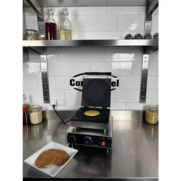 Wafelijzer | Enkel | Stroopwafels (250x250x3mm) | 1.75kW (230V) | Timer | 305x430x505(h)mm