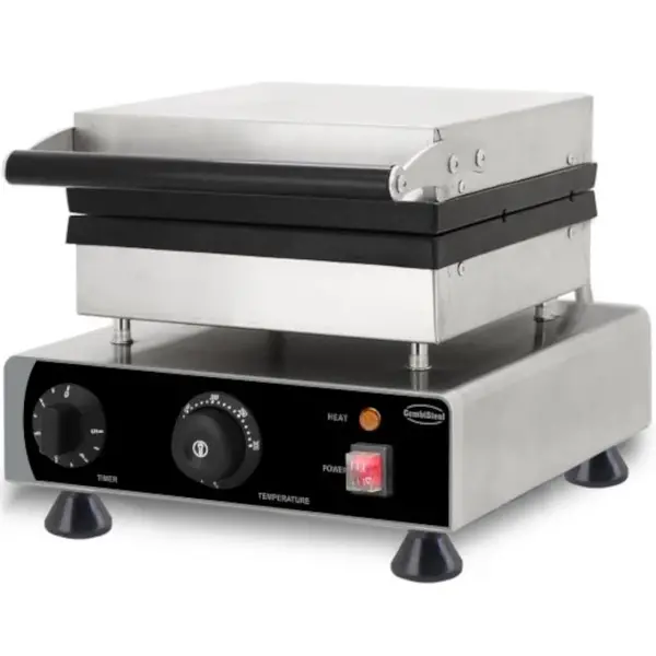 Wafelijzer | Enkel | Brusselse Wafels (162x98x24mm) | 1.75kW (230V) | Timer | 305x430x505(h)mm