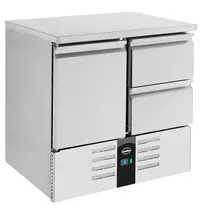 CombiSteel Koelwerkbank | COMPACT LINE | 257L | 1 Deur + 2 Laden (1/1 GN) | +2°C/+8°C | Statisch + Ventilator | 900x700x875(h)mm 