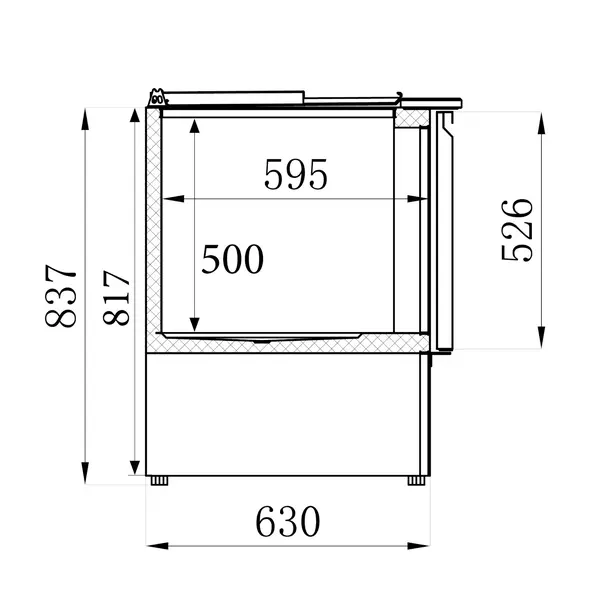 Saladette | COMPACT LINE | 368L | 3 Deuren (1/1 GN) | Boven 4x 1/1 GN | +2°C/+8°C | Statisch + Ventilator | Klapdeksel | 1370x700x870(h)mm