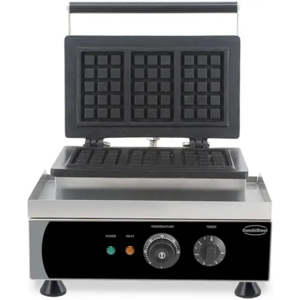 Wafelijzer | Enkel | Brusselse Wafels (125x77x22mm) | 1.75kW (230V) | Timer | 380x350x465(h)mm
