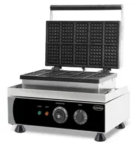 CombiSteel Wafelijzer | Enkel | Brusselse Wafels (81x55x14mm) | 1.75kW (230V) | Timer | 380x350x465(h)mm