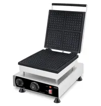 CombiSteel Wafelijzer | Enkel | Brusselse Wafels (113x113x16mm) | 1.75kW (230V) | Timer | 305x430x505(h)mm