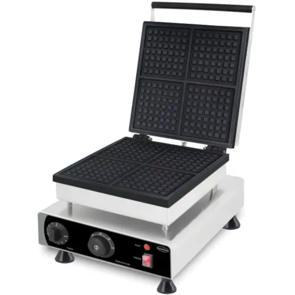 Wafelijzer | Enkel | Brusselse Wafels (113x113x16mm) | 1.75kW (230V) | Timer | 305x430x505(h)mm