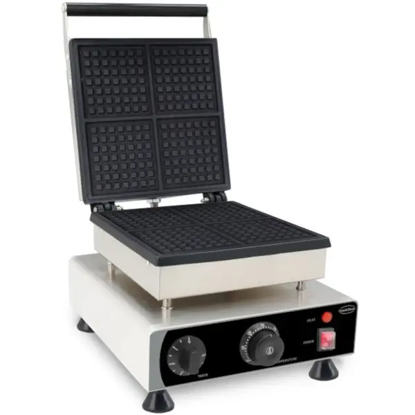 Wafelijzer | Enkel | Brusselse Wafels (113x113x16mm) | 1.75kW (230V) | Timer | 305x430x505(h)mm