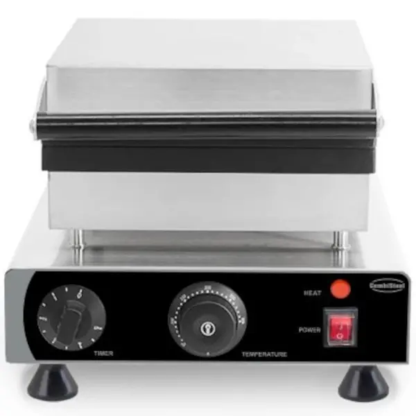 Wafelijzer | Enkel | Brusselse Wafels (113x113x16mm) | 1.75kW (230V) | Timer | 305x430x505(h)mm