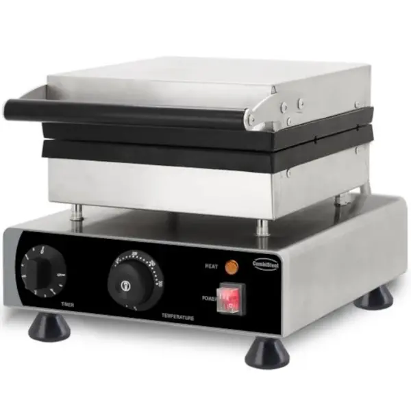 Wafelijzer | Enkel | Brusselse Wafels (113x113x16mm) | 1.75kW (230V) | Timer | 305x430x505(h)mm