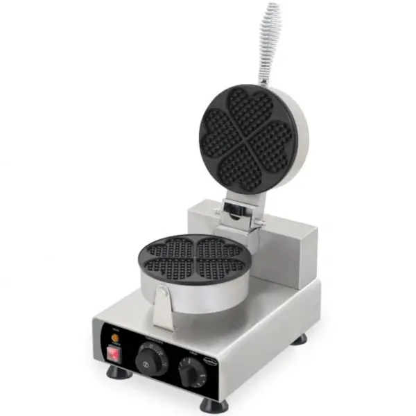Wafelijzer | Enkel | Hartvormige Wafels (87x80x14mm) | 1kW (230V) | Timer | 450x250x270(h)mm