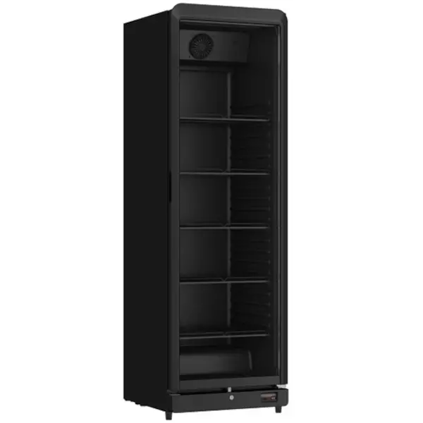 Koelkast | 360L | Zwart | +1°C/+10°C | Geforceerd | Wielen | 595x585x1864(h)mm