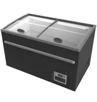 UNNICOOL Supermarkt Vrieskist | 530L | Zwart | -18°C/-22°C | Statisch | Schuifdeksels | 1450x850x870(h)mm