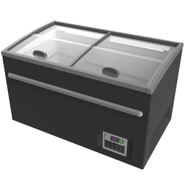 Supermarkt Vrieskist | 530L | Zwart | -18°C/-22°C | Statisch | Schuifdeksels | 1450x850x870(h)mm