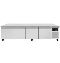 UNNICOOL Koelwerkbank | Laag Model | 4 Laden (1/1 GN) | -2°C/+8°C | Geforceerd | Wielen | 2040x700x600(h)mm