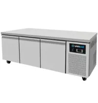 UNNICOOL Koelwerkbank | Laag Model | 3 Laden (1/1 GN) | -2°C/+8°C | Geforceerd | Wielen | 1610x700x600(h)mm