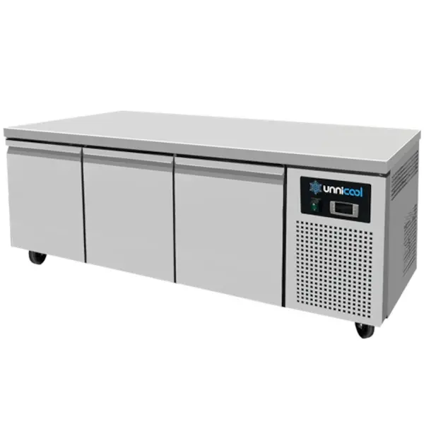 Koelwerkbank | Laag Model | 3 Laden (1/1 GN) | -2°C/+8°C | Geforceerd | Wielen | 1610x700x600(h)mm
