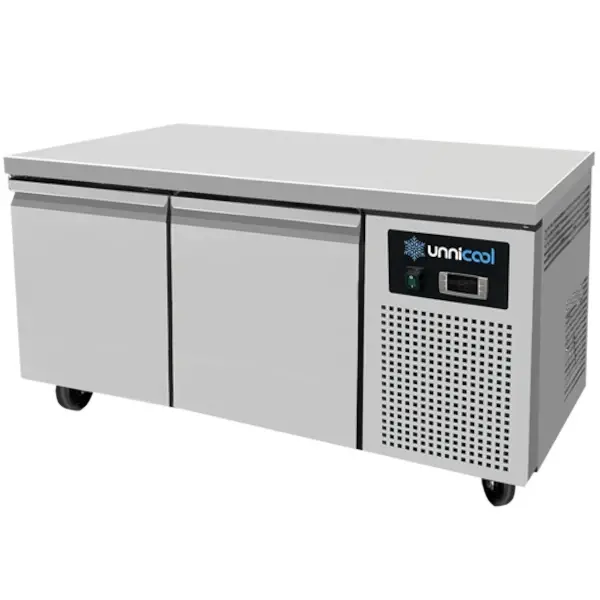 Koelwerkbank | Laag Model | 2 Laden (1/1 GN) | -2°C/+8°C | Geforceerd | Wielen | 1210x700x600(h)mm
