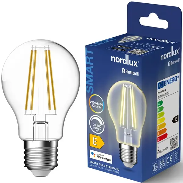 Lichtbron | SMART | E27 | LED | Wittinten (2200 t/m 6500K) | 600 Lumen | Per Stuk | Dimbaar | App | Ø60x104(h)mm