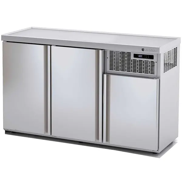 Vatenkoeler | RVS | 3x 50L (KEG) | +5°C/+8°C | Geforceerd | Glazen Achterzijde | 1600x600x975(h)mm