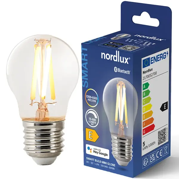 Lichtbron | SMART | E27 | LED | Wittinten (2200 t/m 6500K) | 600 Lumen | Per Stuk | Dimbaar | App | Ø45x80(h)mm