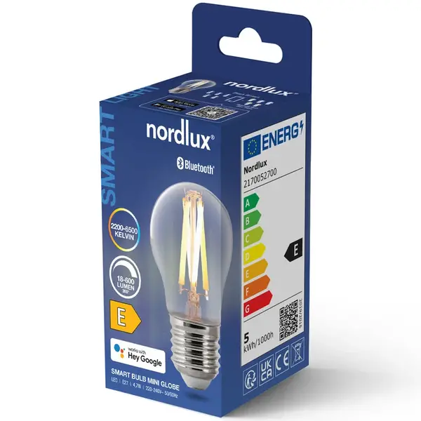 Lichtbron | SMART | E27 | LED | Wittinten (2200 t/m 6500K) | 600 Lumen | Per Stuk | Dimbaar | App | Ø45x80(h)mm