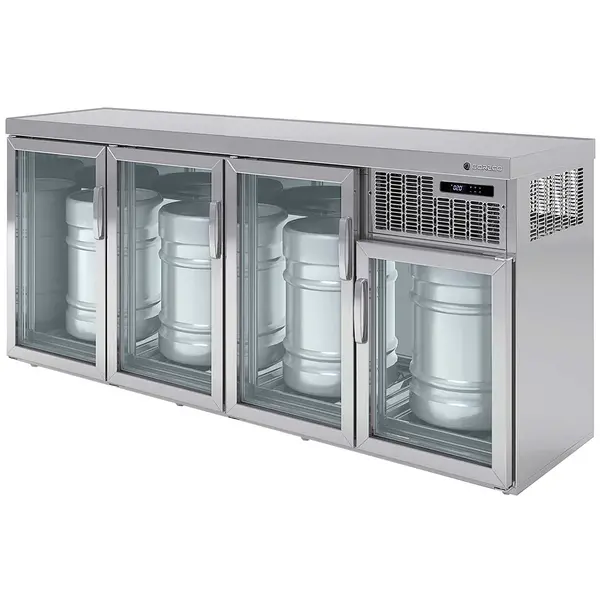 Vatenkoeler | RVS | 4x 50L (KEG) | +5°C/+8°C | Geforceerd | 2120x600x975(h)mm