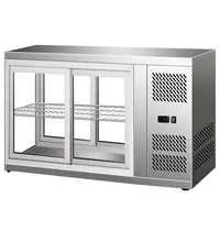 CombiSteel Gebaksvitrine | 150L | Grijs | +3°C/+8°C | 2 Schappen | 1110x510x550(h)mm 