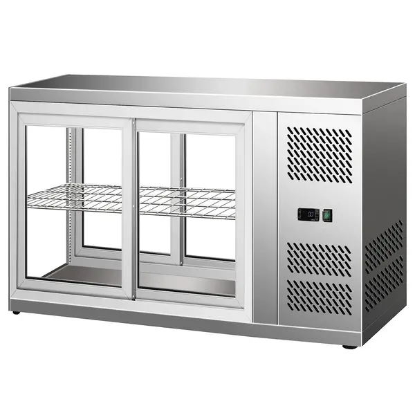 Gebaksvitrine | 150L | Grijs | +3°C/+8°C | 2 Schappen | 1110x510x550(h)mm