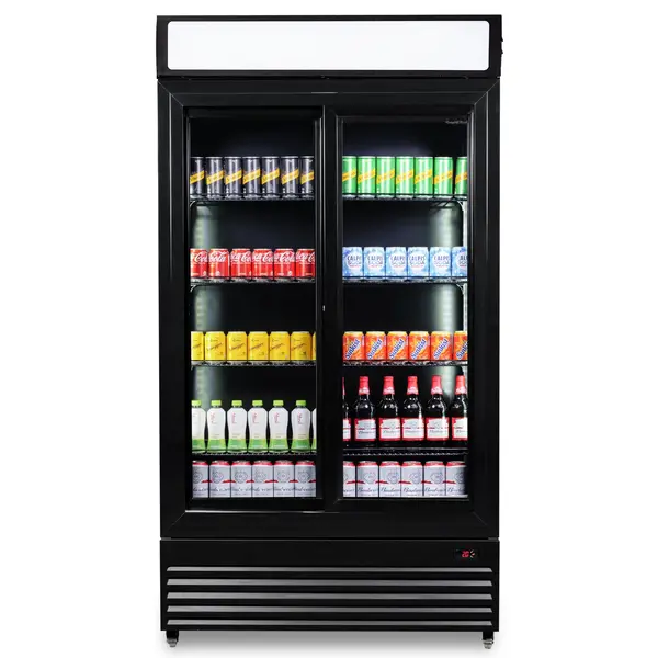 Koelkast | 780L | Zwart | +2°C/+10°C | Geforceerd | Schuifdeuren | Wielen (Geremd) | 1120x595x2100(h)mm