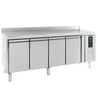 CombiSteel Koelwerkbank | STANDARD LINE | 553L | 4 Deuren (1/1 GN) | -2°C/+8°C | Geforceerd | Achteropstand | 2230x700x850/950(h)mm