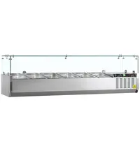 Tefcold Opzetkoelvitrine | G-LINE | 6x 1/3 GN | +2°C/+8°C | 1500x395x448(h)mm 