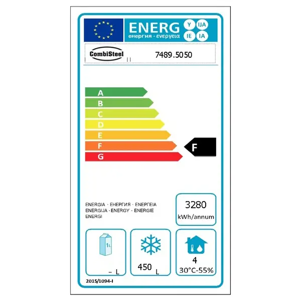 Vrieskast | PRO LINE | 550L | RVS | -10°C/-22°C | Geforceerd | 700x710x2050(h)mm