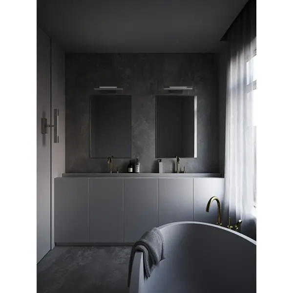 Wandlamp | OTIS | Nikkel (Geborsteld) | Incl. Lichtbron (Dimbaar) | 400x75(h)mm