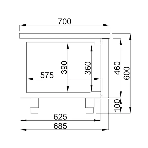 Koelwerkbank | PRO LINE | Laag Model | 280L | 3 Deuren (1/1 GN) | -2°C/+8°C | Geforceerd | 1600x700x600(h)mm
