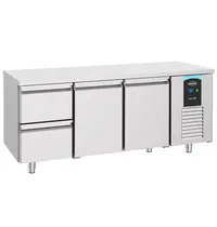 CombiSteel Koelwerkbank | ENERGY LINE | Energiezuinig | 474L | 2 Deuren + 2 Laden (1/1 GN) | -2°C/+8°C | Geforceerd | 1865x700x850(h)mm