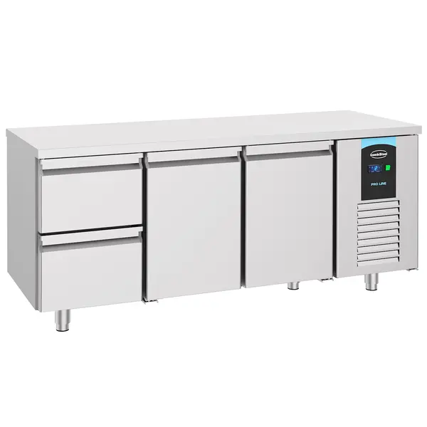 Koelwerkbank | ENERGY LINE | Energiezuinig | 474L | 2 Deuren + 2 Laden (1/1 GN) | -2°C/+8°C | Geforceerd | 1865x700x850(h)mm