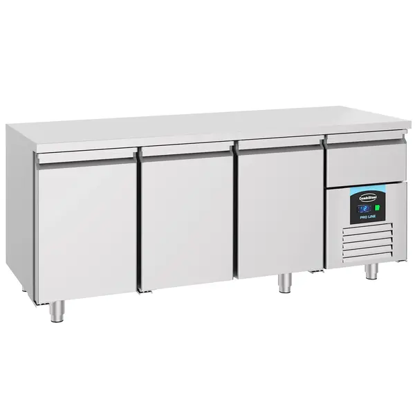 Koelwerkbank | PRO LINE | 474L | 3 Deuren (1/1 GN) + 1 Lade | -2°C/+8°C | Geforceerd | 1865x700x850(h)mm