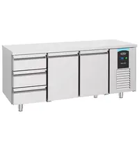 CombiSteel Koelwerkbank | ENERGY LINE | Energiezuinig | 474L | 2 Deuren + 3 Laden (1/1 GN) | -2°C/+8°C | Geforceerd | 1865x700x850(h)mm