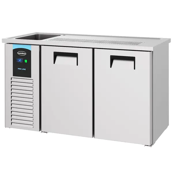 Vatenkoeler | PRO LINE | RVS | 2 Deuren | -2°C/+8°C | Geforceerd | Spoelbak (Links) | 1550x700x950(h)mm