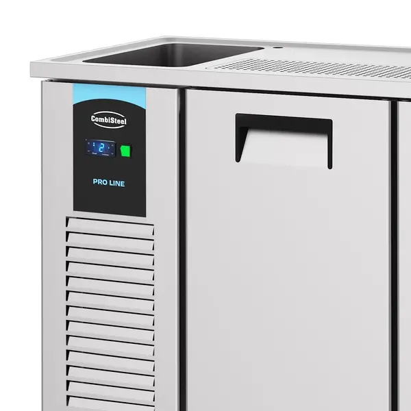 Vatenkoeler | PRO LINE | RVS | 2 Deuren | -2°C/+8°C | Geforceerd | Spoelbak (Links) | 1550x700x950(h)mm