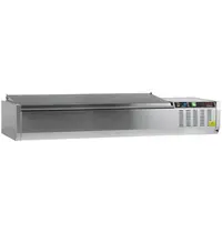 Tefcold Opzetkoelvitrine | G-LINE | 7x 1/4 GN | +2°C/+8°C | 1500x335x289(h)mm
