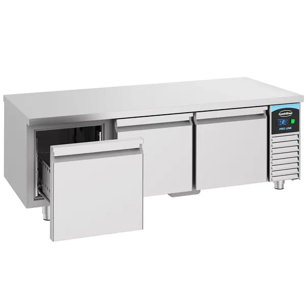 Koelwerkbank | PRO LINE | Laag Model | 280L | 3 Laden (1/1 GN) | -2°C/+8°C | Geforceerd | 1600x700x600(h)mm