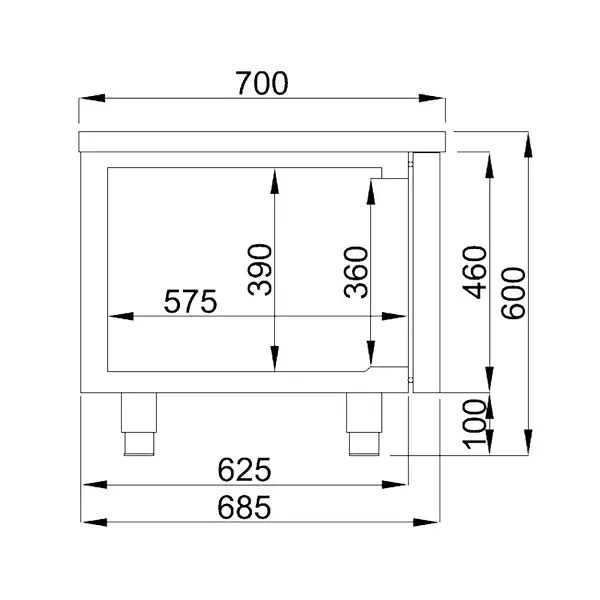 Koelwerkbank | PRO LINE | Laag Model | 280L | 3 Laden (1/1 GN) | -2°C/+8°C | Geforceerd | 1600x700x600(h)mm