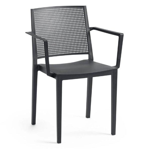 Stoel | Kunststof | Zwart | In-/Outdoor | 570x540x830(h)mm
