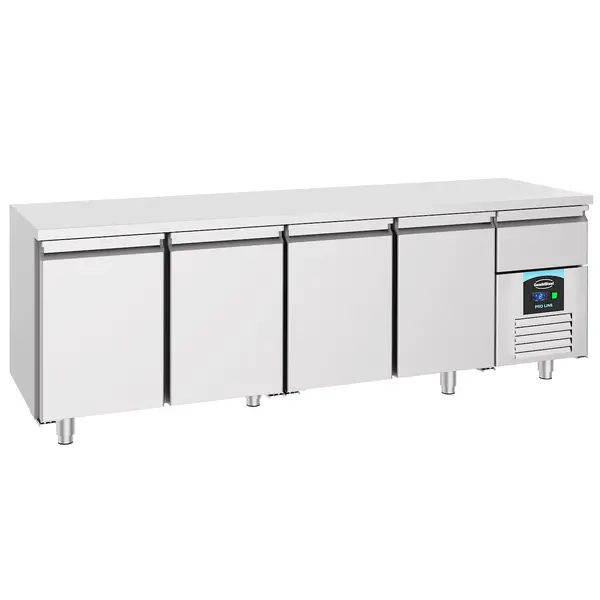 Koelwerkbank | PRO LINE | 632L | 4 Deuren (1/1 GN) + 1 Lade | -2°C/+8°C | Geforceerd | 2330x700x850(h)mm