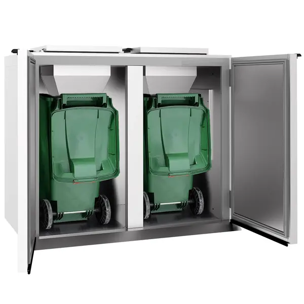 Afvalbakkoeler | Dubbel (2x 240L-Container) | Incl. Koelunit | +2°C/+8°C | 0.35kW (230V) | 1740x980x1280(h)mm